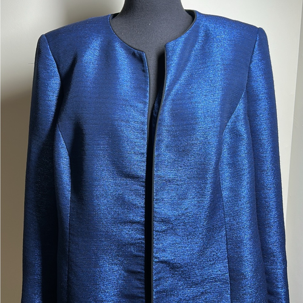 Kasper Shimmering Blue Women's Blazer - Picture 2 of 11